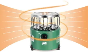 Caynel 2 in 1 Portable Propane Heater and Stove, Outdoor Camping Liquefied Gas Stove, Ice Fishing Hiking Hunting Survival Emergency Tent Multifunctional Handheld Heater (Green)