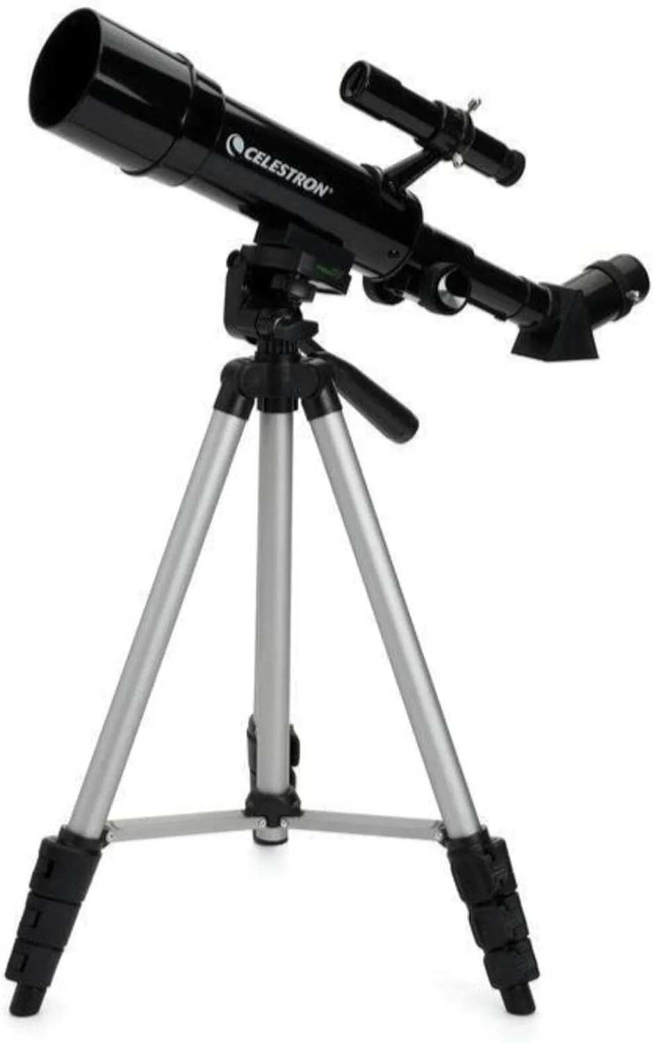 Celestron 21038 Travel Scope 50 Portable Refractor Telescope Kit with Backpack - Includes Two Eyepieces, 3X Barlow Lens, 45° Erect Image Diagonal, Height-Adjustable Tripod and Accessory Tray, Black
