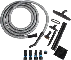 Cen-Tec Systems 95281 Home and Shop Vacuum Expanded Multi-Brand Power Tool Dust Collection Adapter Set and Full Attachment Kit, 20 Ft. Hose, Black