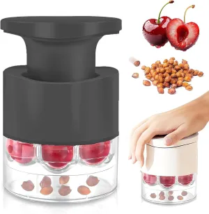 Cherry Pitter, 2025 New 7-Hole Cherry Pitter Tool Pit Remover, Quickly Multiple Cherries Seed Remover Kitchen Gadgets (1, Black)