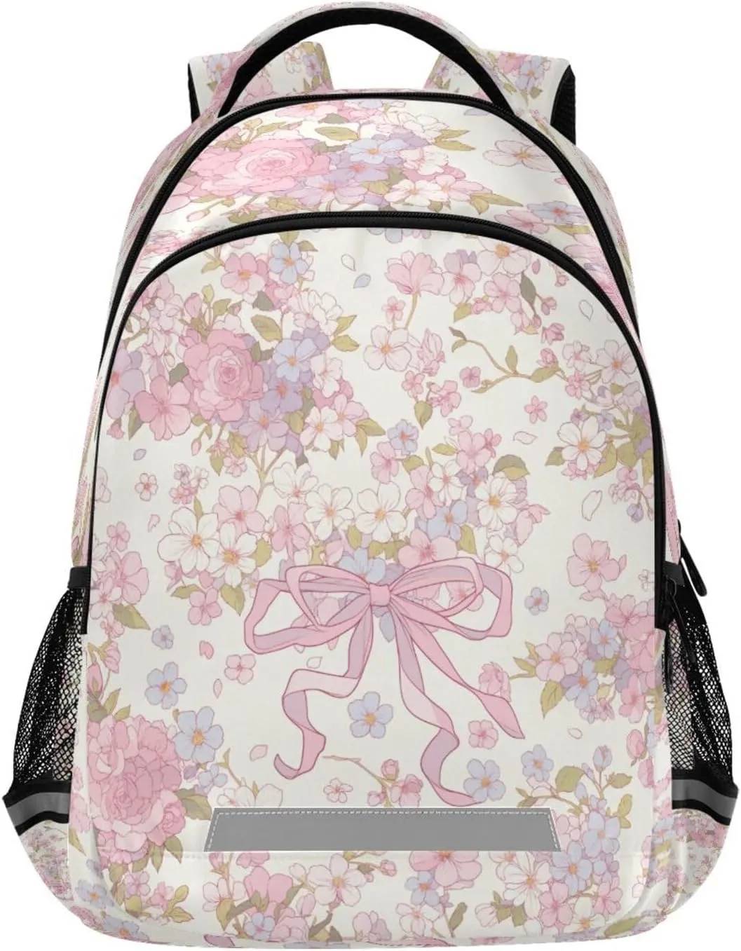 Cherry with Bow Design Waterproof Backpack - Casual Outdoor Sports Daypack with Ergonomic Shoulder Straps#537