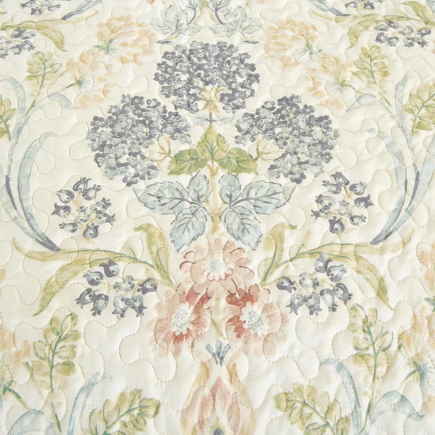 Chezmoi Collection Alyssa 3-Piece Floral Medallion Garden Quilt Set Queen - Multicolor Blue Green Red Yellow White Printed Microfiber Lightweight Bedspread Set for All Season