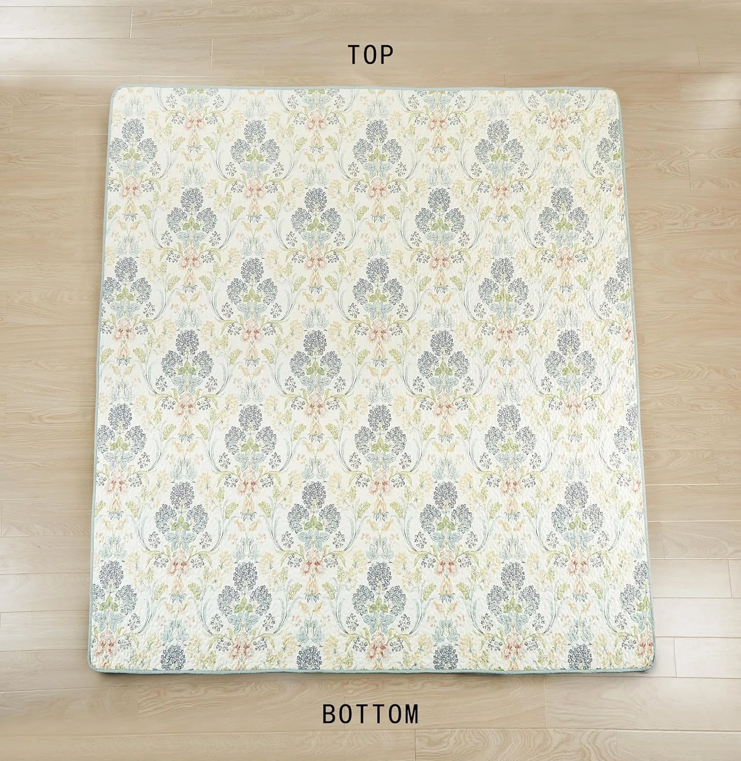 Chezmoi Collection Alyssa 3-Piece Floral Medallion Garden Quilt Set Queen - Multicolor Blue Green Red Yellow White Printed Microfiber Lightweight Bedspread Set for All Season