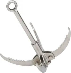 CHICIRIS Stainless Steel Grappling Hook 4 Claws Folding Rock Climbing Tool for Outdoor Adventures, Relief Rescue