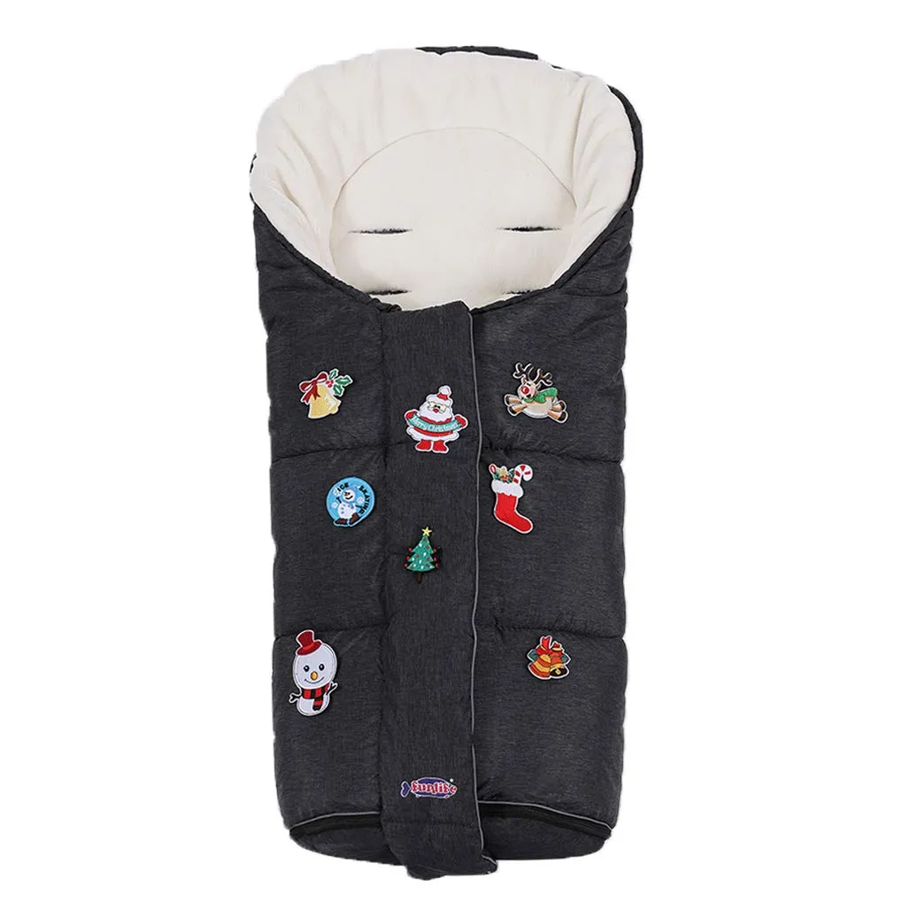 Christmas DIY Play Fun Waterproof Winter Stroller Bunting Bag Toddler,Width Adjustable, Anti-Dirt,Foot Area Open, Hoodie, All Features Needed for Baby Stroller Footmuff