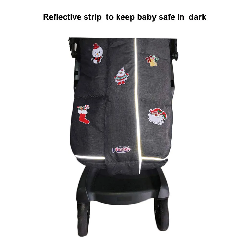 Christmas DIY Play Fun Waterproof Winter Stroller Bunting Bag Toddler,Width Adjustable, Anti-Dirt,Foot Area Open, Hoodie, All Features Needed for Baby Stroller Footmuff