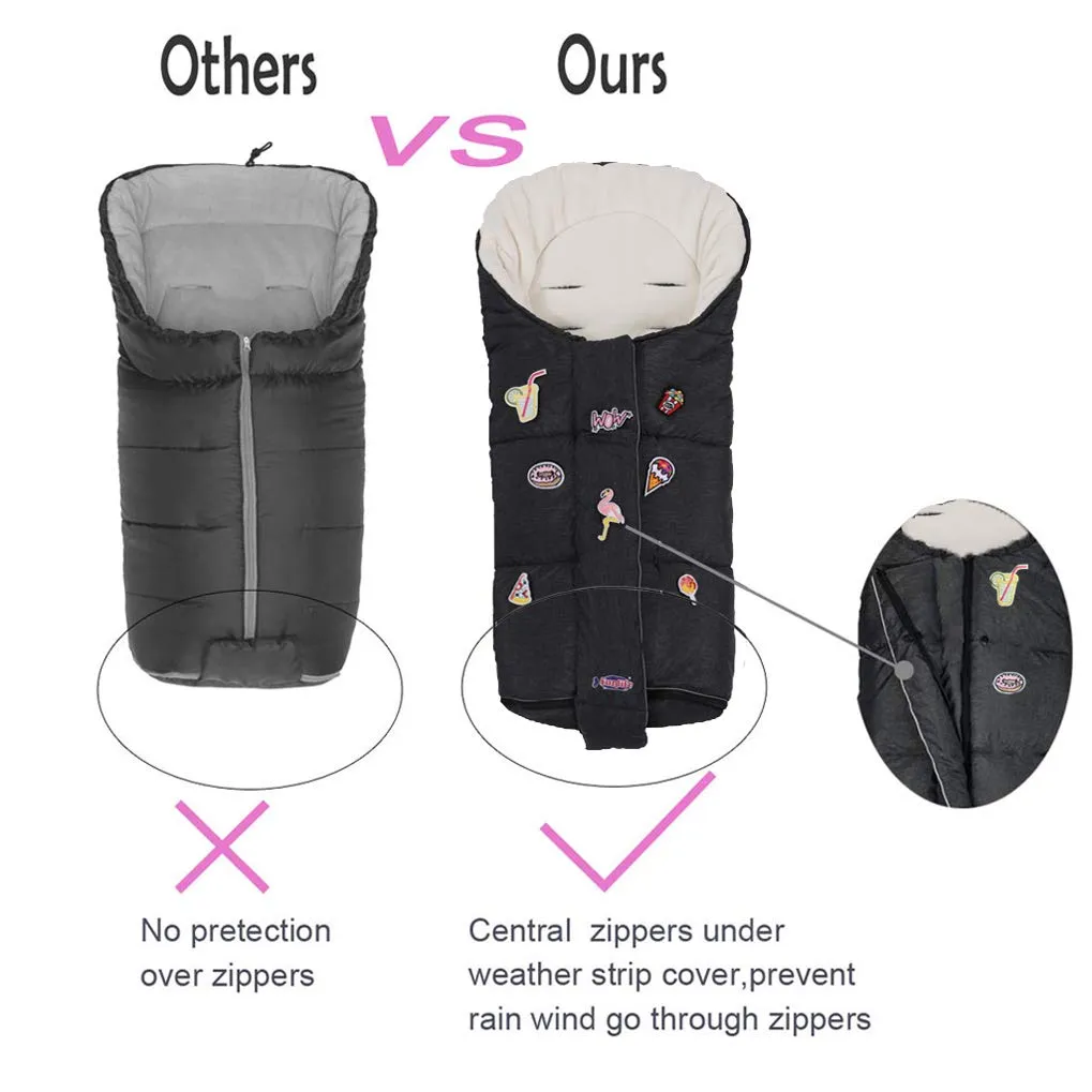 Christmas DIY Play Fun Waterproof Winter Stroller Bunting Bag Toddler,Width Adjustable, Anti-Dirt,Foot Area Open, Hoodie, All Features Needed for Baby Stroller Footmuff