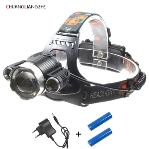 CHUANGLIANGZHE LED Headlight Q5   T6 waterproof zoom Camping Headlight hunting headlamp luminarias LED flashlight battery 18650