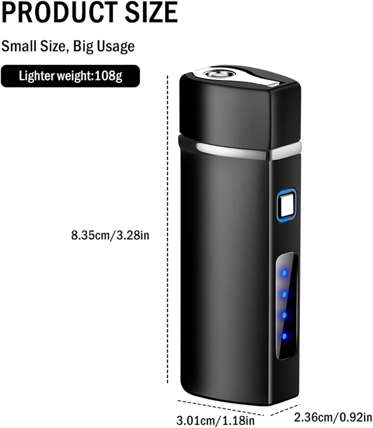 Classic Lighter,Metal Lighter, Camping Lighter,Smart Sensor Lighter,Torch Lighter，Butane Lighter,Windproof Lighter, Gift(Black)