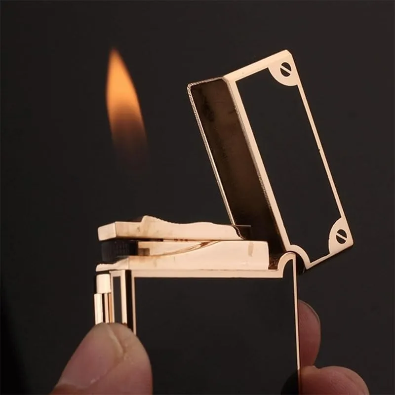 Classic Lighters with Match Flints，Adjustable Soft Flame Lighter Butane Refillable Gas Lighter，Cool Lighters for Men,Men's Gift(Red)