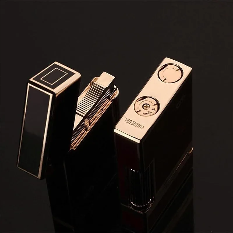 Classic Lighters with Match Flints，Adjustable Soft Flame Lighter Butane Refillable Gas Lighter，Cool Lighters for Men,Men's Gift(Red)