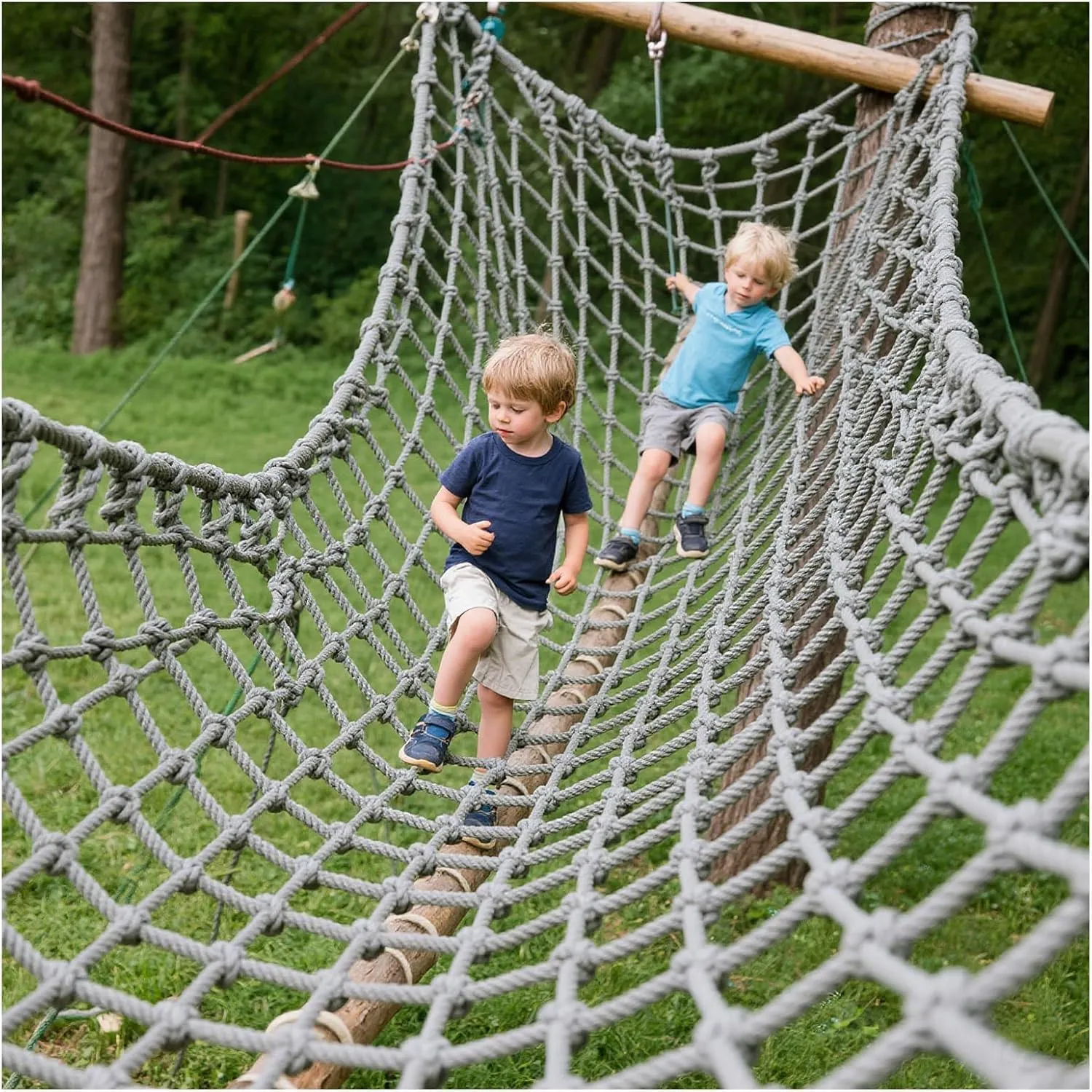 Climbing Net for Outdoor Kids Adults, Backyard Playground Climbing Cargo Net, Heavy Duty Climbing Cargo Net Rope Ladder, for Obstacle Course Training, Balcony Railing Safety Protection.,1.5m*1m