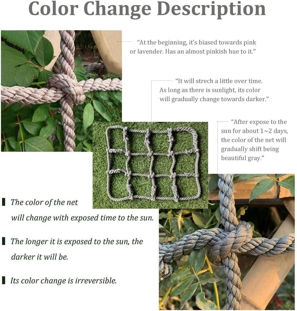Climbing Net for Outdoor Kids Adults, Backyard Playground Climbing Cargo Net, Heavy Duty Climbing Cargo Net Rope Ladder, for Obstacle Course Training, Balcony Railing Safety Protection.,1.5m*1m