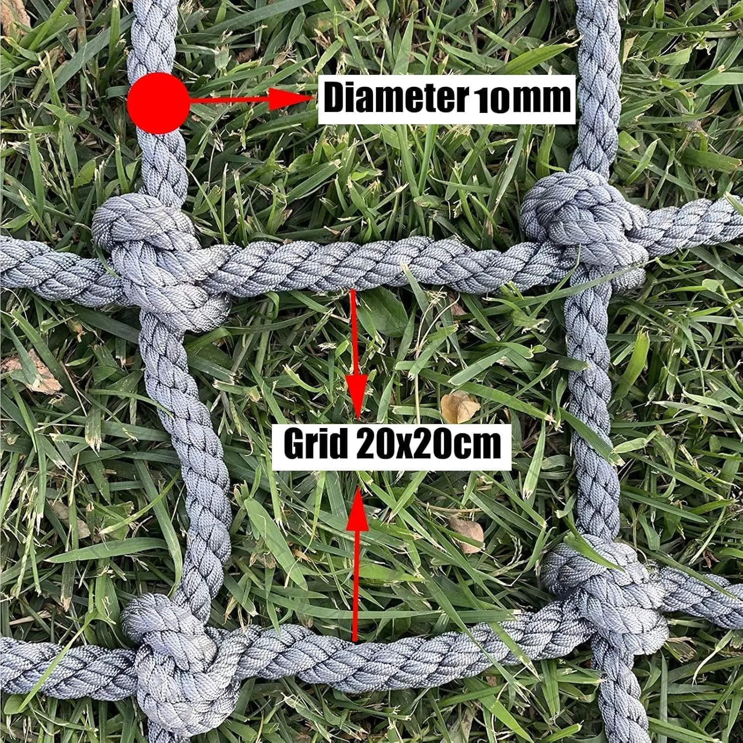 Climbing Net for Outdoor Kids Adults, Backyard Playground Climbing Cargo Net, Heavy Duty Climbing Cargo Net Rope Ladder, for Obstacle Course Training, Balcony Railing Safety Protection.,1.5m*1m