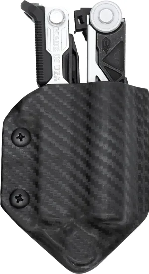 Clip & Carry Kydex Multitool Sheath for GERBER CENTER-DRIVE w/Optional Bit Sidecar Holder ~ Made in USA (Multi-tool & Bits not included) Multi Tool Holster (CARBON FIBER BLACK, TOOL SHEATH ONLY)