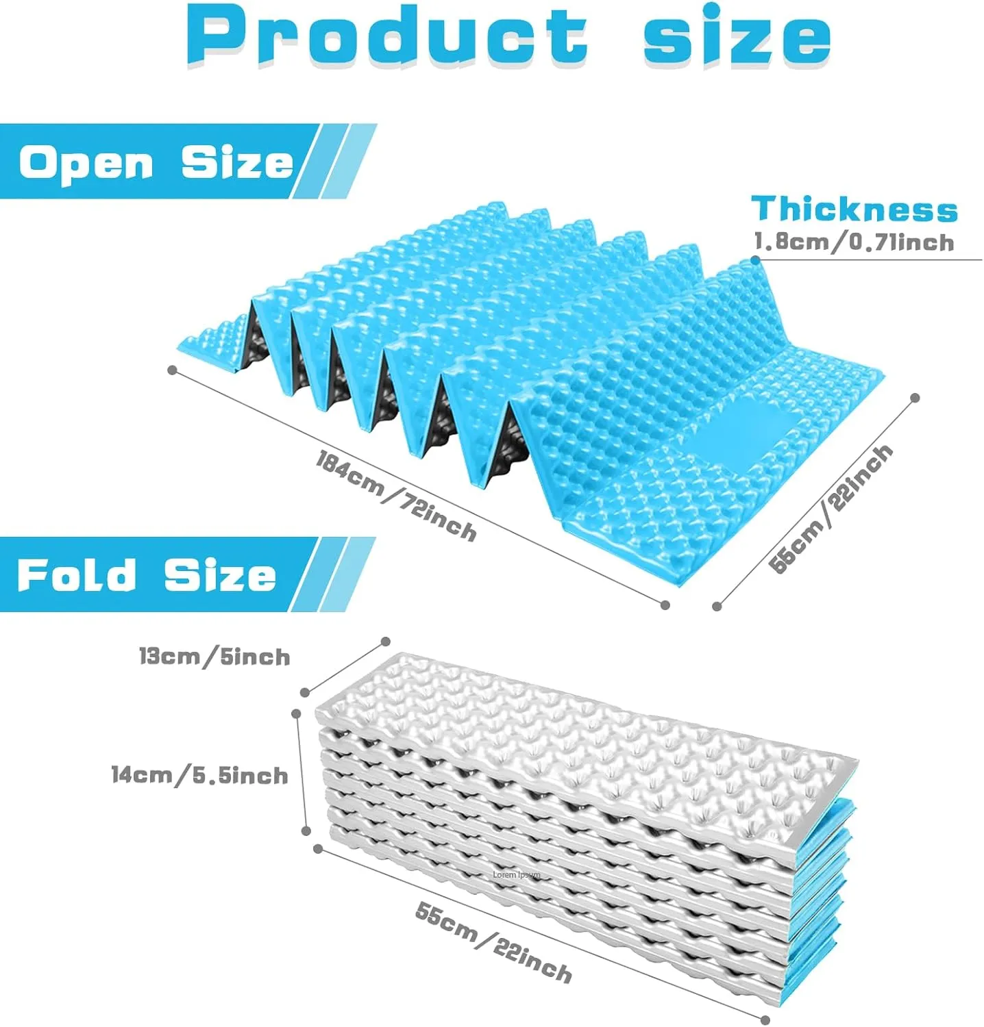 Closed Cell Foam Sleeping Pad,Folding Sleeping Pad Backpacking,Moisture-Proof Foldable Sleeping Pad, Lightweight,Sleeping Mat for Camping Hiking Backpacking Car Camping Mats