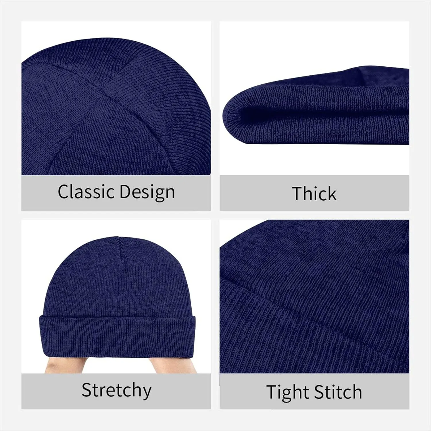 Club de Deportes Ñublense Logo Knit Hat Cap Skull Cap Beanie Hat Warm Cap Navy Blue Hat for Men Women