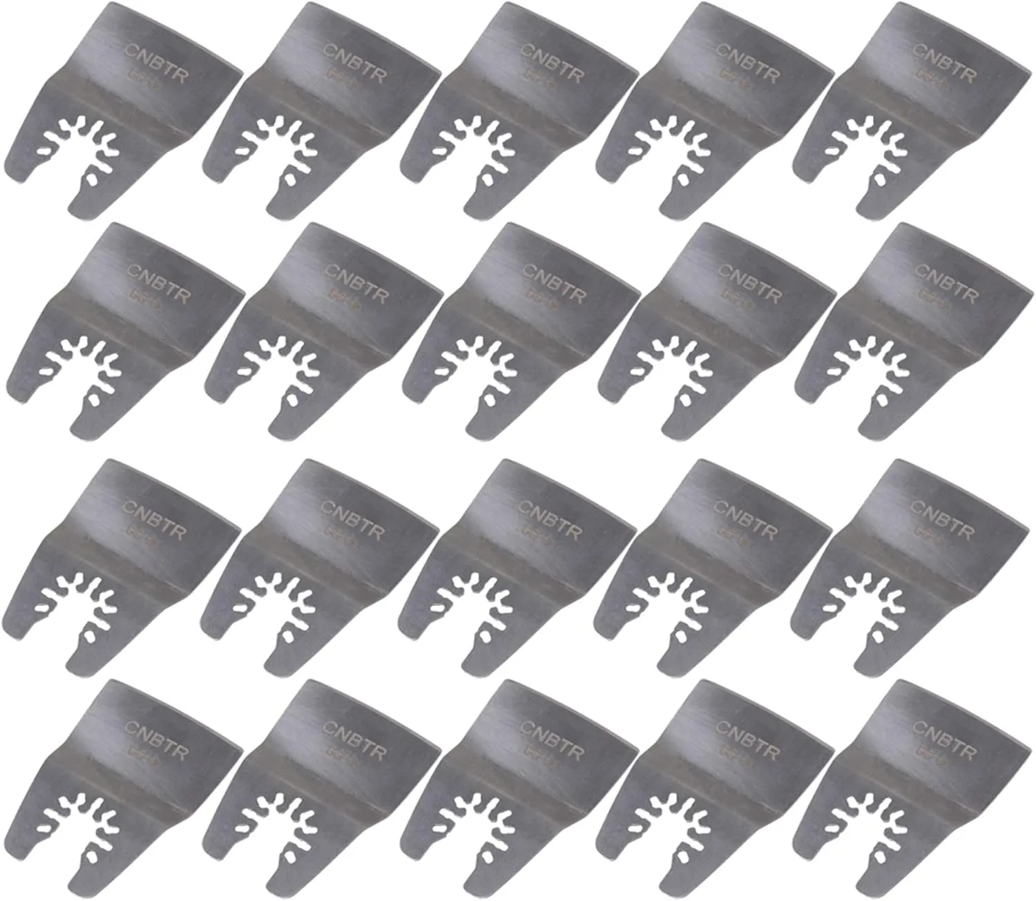 CNBTR Silver Oscillating Tool Quick Release Flexible Scraper 52mm Width Stainless Steel Multi Tool Set of 20