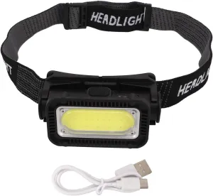 COB Headlamp, LED Headlamp, K371 Floodlight Rechargeable Headlamp with Red Source LED Headlamp for Outdoor Hiking Running Camping