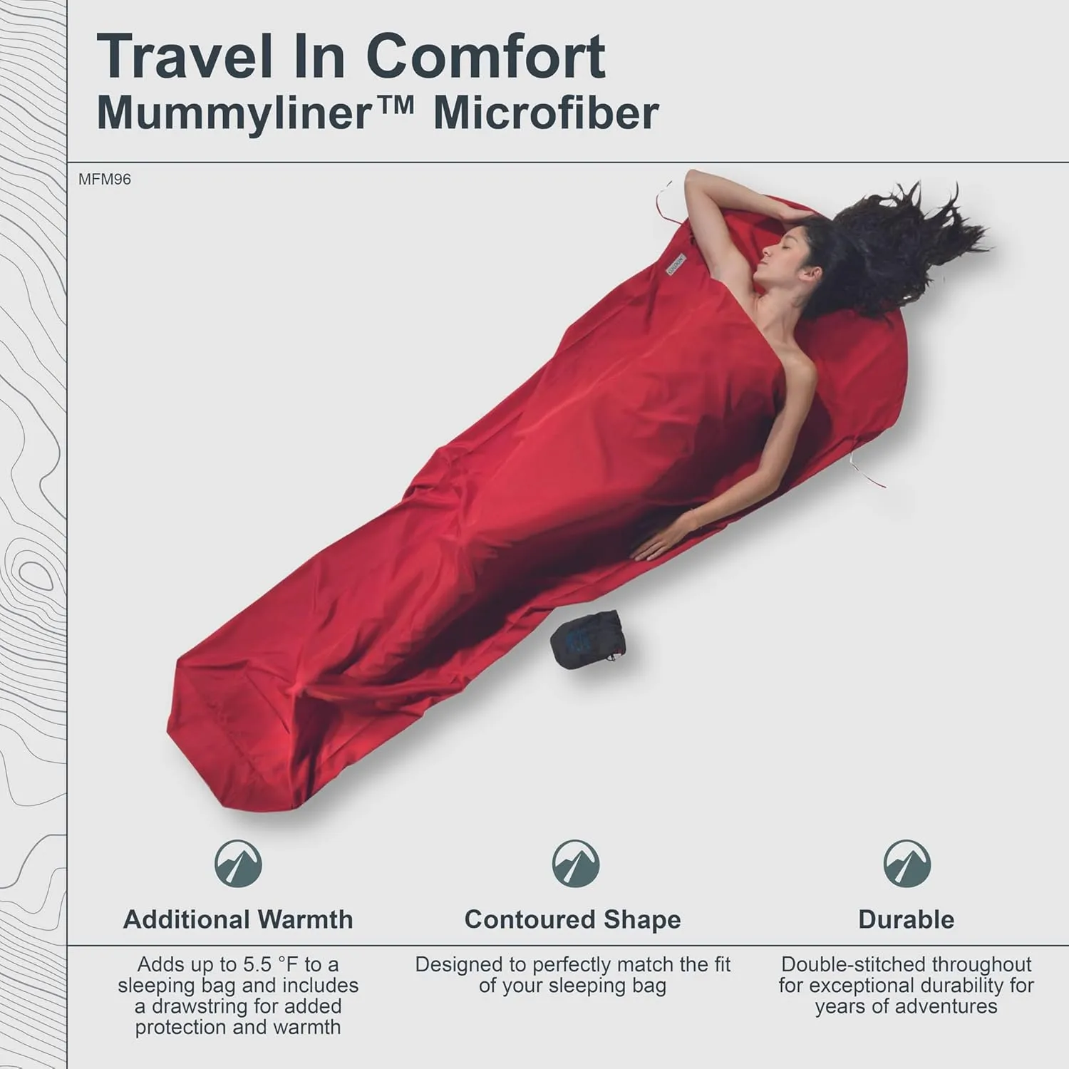 COCOON - Premium - MummyLiner - Microfiber - Cranberry - Regular