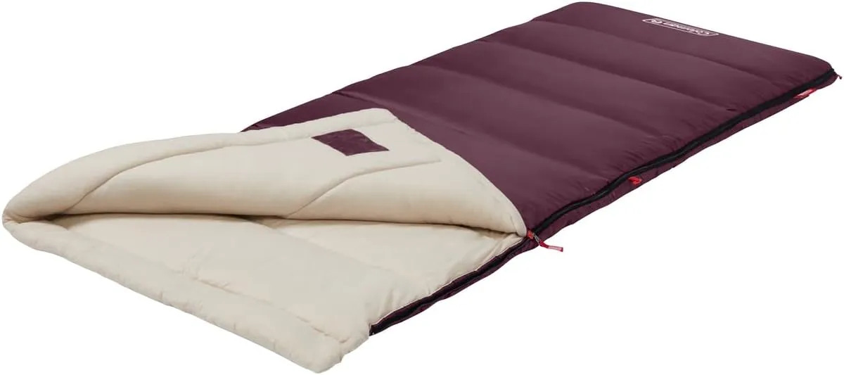 Coleman Autumn Glen 30°F/50°F Sleeping Bag, Lightweight Sleeping Bag with No-Snag Zipper & Storage Stuff Sack, Machine Washable for Easy Cleaning