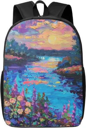 colorful art print Lightweight Casual Travel Backpack with Laptop Compartments for Women men