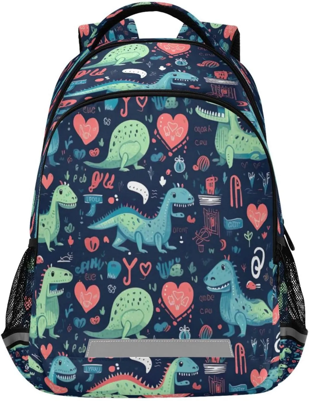 Colorful Cartoon Dinosaurs Design Waterproof Backpack - Casual Outdoor Sports Daypack with Ergonomic Shoulder Straps#308