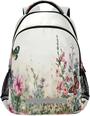 Colorful Herbs and Flowers Design Waterproof Backpack - Casual Outdoor Sports Daypack with Ergonomic Shoulder Straps#401