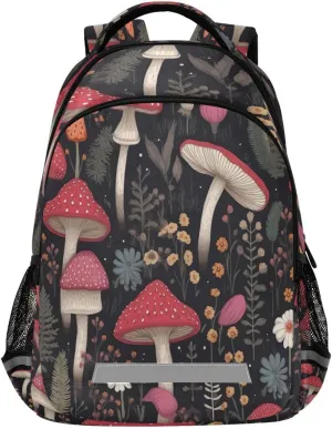 Colorful Mushrooms Design Waterproof Backpack - Casual Outdoor Sports Daypack with Ergonomic Shoulder Straps#809