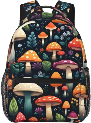 Colorful Sewant Mushroom Travel Laptop Backpacks Lightweight Travel Hiking Camping Multipurpose Daypack Casual College Backapck for Men Women Adult