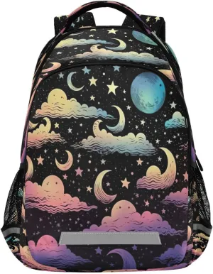 Colorful Sky Design Waterproof Backpack - Casual Outdoor Sports Daypack with Ergonomic Shoulder Straps#319