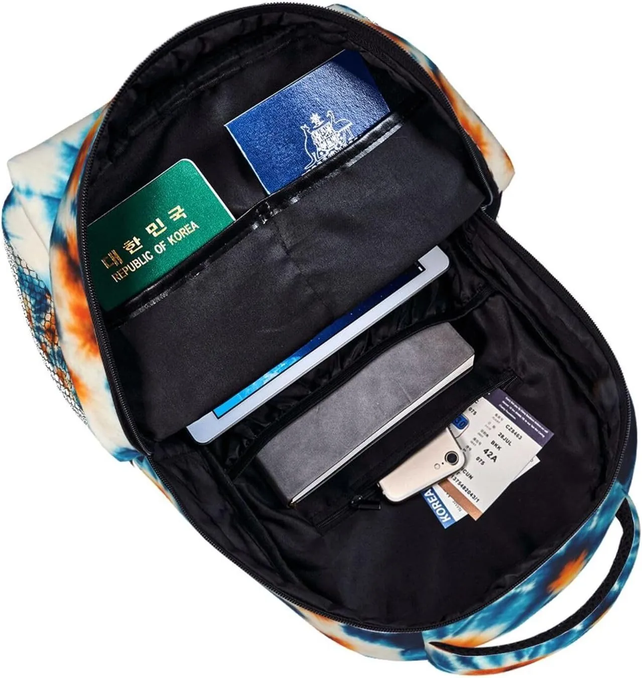 Colorful Tie Dye Art Daypack Lightweight Multipurpose Anti-Theft Shoulder Bag Large Capacity Laptop Book Bag Rucksack With Adjustable Shoulder Straps