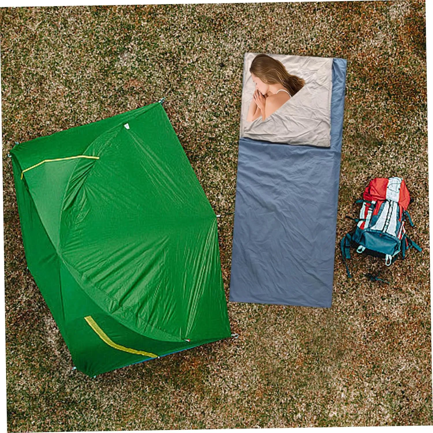 Compact Sleeping Bag, Waterproof & Windproof Lightweight Envelope Sleeping Bag with Zipper, Portable for Camping, Hiking, Travel