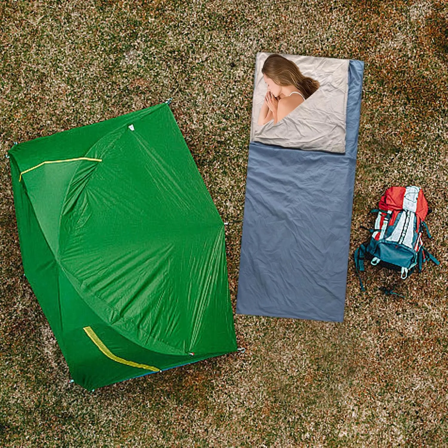 Compact Sleeping Bag, Waterproof Windproof Lightweight Sleeping Bag, Envelope with Zipper, Portable Adult or Blanket for Camping, Hiking, Traveling