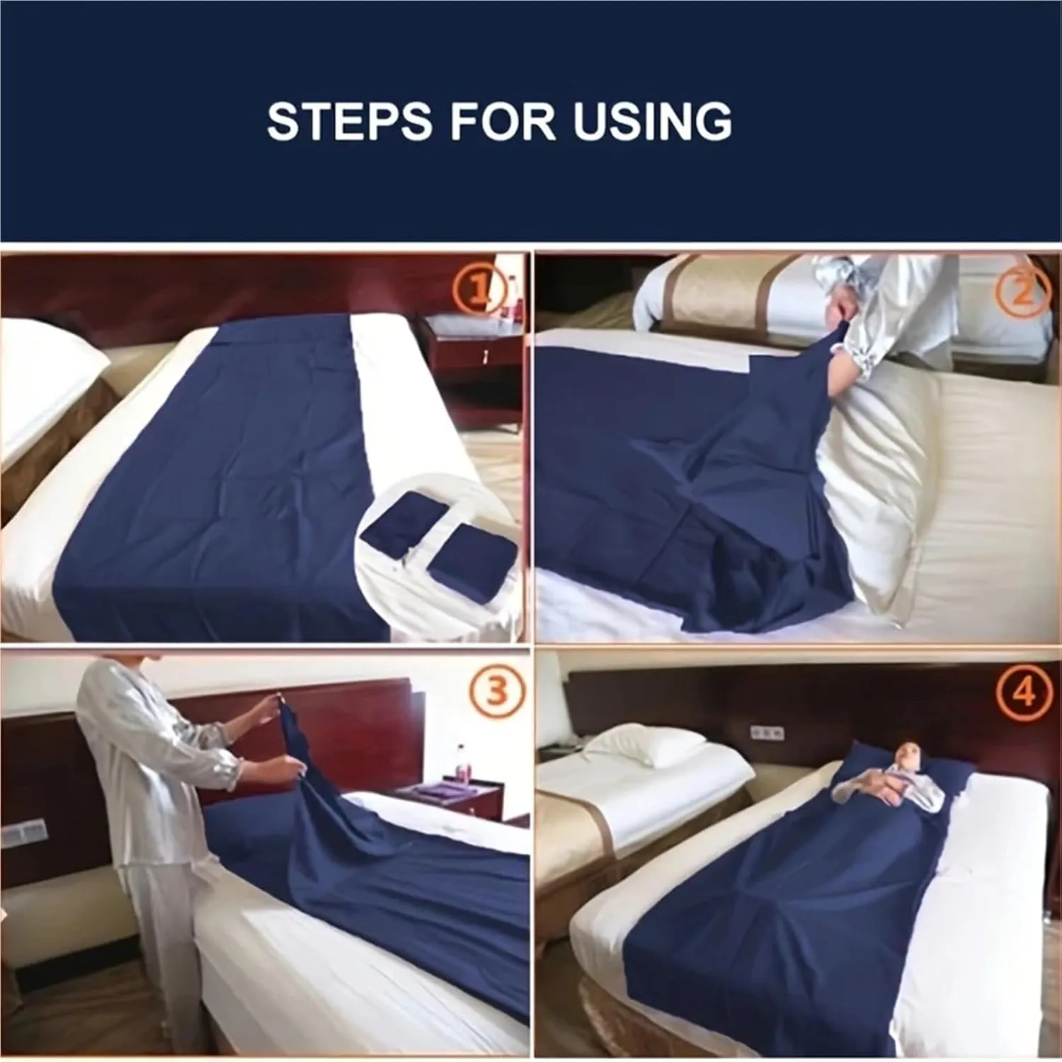 Compact Travel Sleeping Bag Liner Portable Sleeping Sack Outdoor Camping Hotel Travel Single Double Sheet for Adventure Hiking