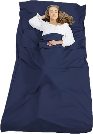 Compact Travel Sleeping Bag Liner Portable Sleeping Sack Outdoor Camping Hotel Travel Single Double Sheet for Adventure Hiking