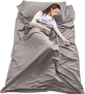 Compact Travel Sleeping Bag Liner Portable Sleeping Sack Outdoor Camping Hotel Travel Single Double Sheet for Adventure Hiking