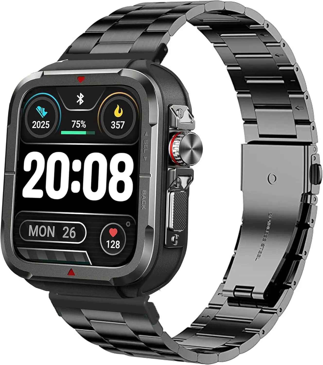 Compatible for SKG R8 Smart Watches Band, Quick Release Stainless Steel Metal Replacement Straps Compatible with SKG R8 1.8'' Fitness Tracker Smart Watches/VRPEFIT IDS01 Smart Watches