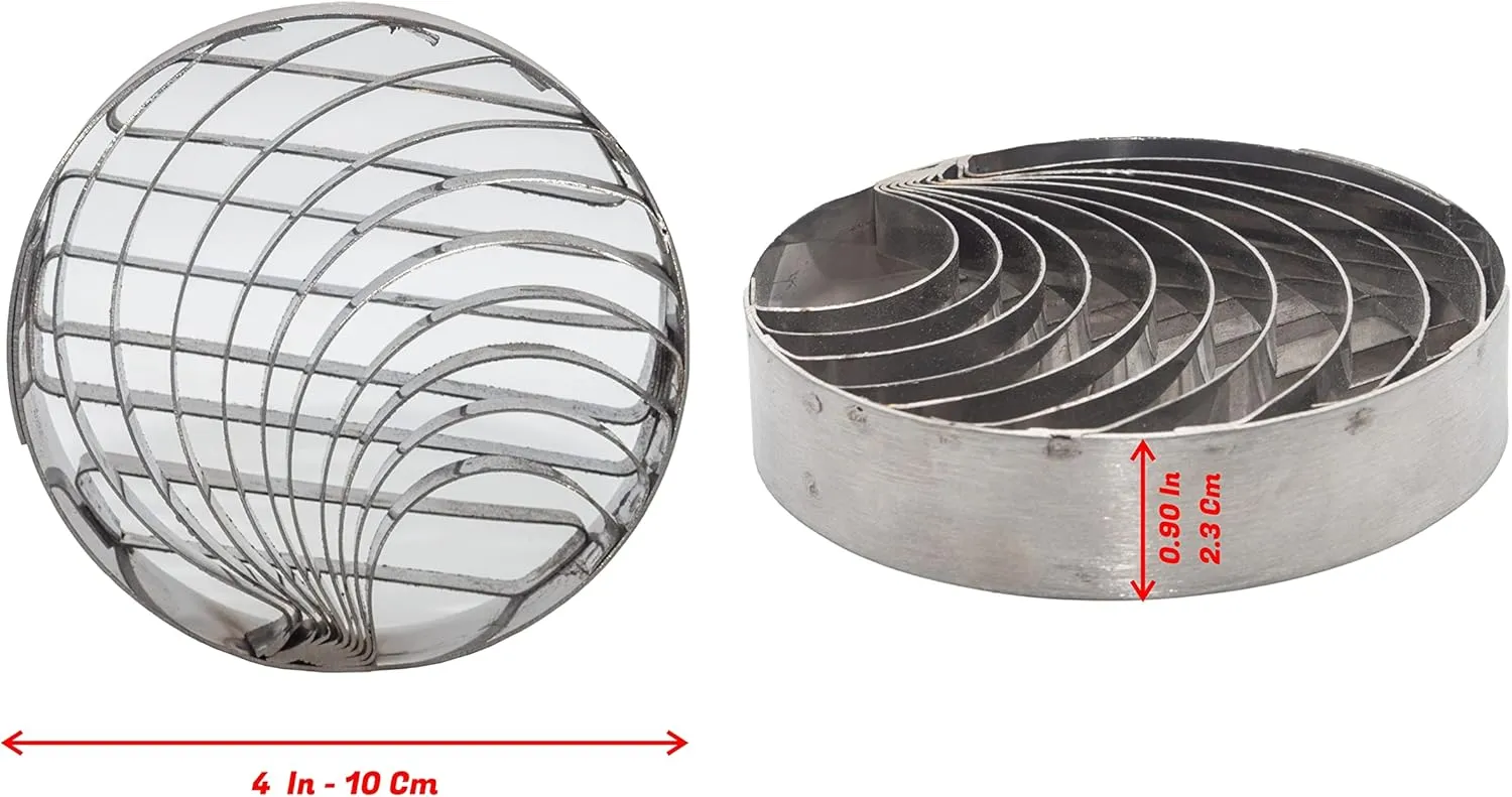 Concha Cutter Mexican Bread Tool Cortador de Conchas para Pan, 4 Inches Diameter 0.9 Inches Height Two Sided Stainless Steel (4 Inches)