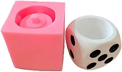 Concrete Silicone Flower Pots Molds,Dice Silicone Planter Molds Succulent Plant Flowerpot Molds Cement Clay Resin Moulds Handmade Home Graden Decor