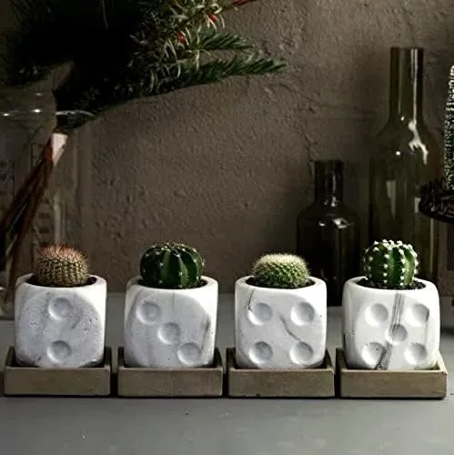 Concrete Silicone Flower Pots Molds,Dice Silicone Planter Molds Succulent Plant Flowerpot Molds Cement Clay Resin Moulds Handmade Home Graden Decor