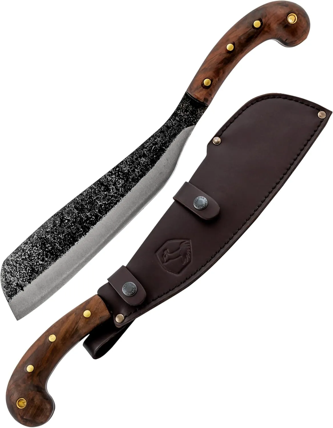 Condor Tool & Knife Village Parang Machete 12 Inch W/Leather Sheath - Durable 1075 High Carbon Steel Blade - Ergonomic Walnut Handle - Full Tang Machete for Bushcraft, Camping and Survival