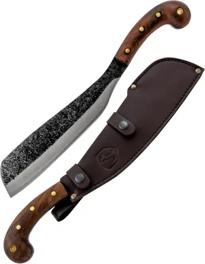 Condor Tool & Knife Village Parang Machete 12 Inch W/Leather Sheath - Durable 1075 High Carbon Steel Blade - Ergonomic Walnut Handle - Full Tang Machete for Bushcraft, Camping and Survival