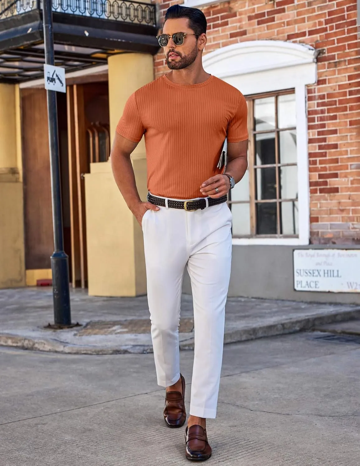 COOFANDY Mens T-Shirts Short Sleeve Plain Tshirts Casual Crew Neck Basic T Shirt Soft Cooling Fitted Stretch Tee Shirts