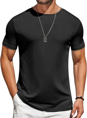 COOFANDY Mens T-Shirts Short Sleeve Plain Tshirts Casual Crew Neck Basic T Shirt Soft Cooling Fitted Stretch Tee Shirts