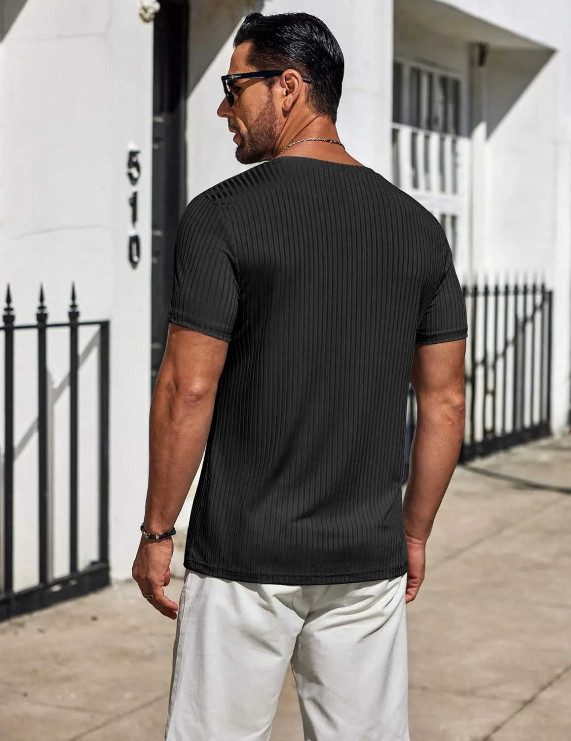 COOFANDY Mens T-Shirts Short Sleeve Plain Tshirts Casual Crew Neck Basic T Shirt Soft Cooling Fitted Stretch Tee Shirts