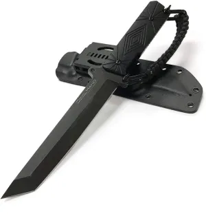Cool Hand 3/8" Thick Beast Tanto Survival Knife - Durable Fixed Blade in Stainless Steel with Kydex Sheath, Belt Clip, and Paracord Attachment Included