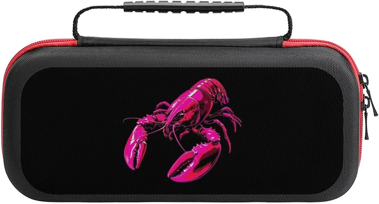 Cool Lobster Portable Protective Shell Compatible with Switch Case Hard Travel Tote Bag with 20 Game Cartridges