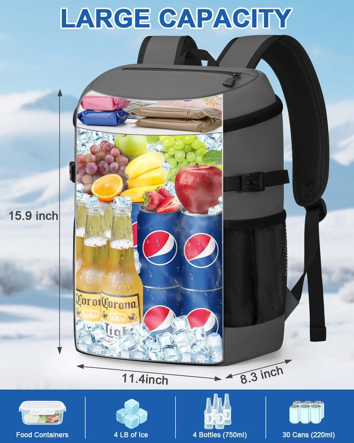 Cooler Backpack for Men Women Insulated Waterproof Backpack Cooler Leak Proof Cooler Bag Lightweight Lunch Backpack for Camping Beach Travel Picnic