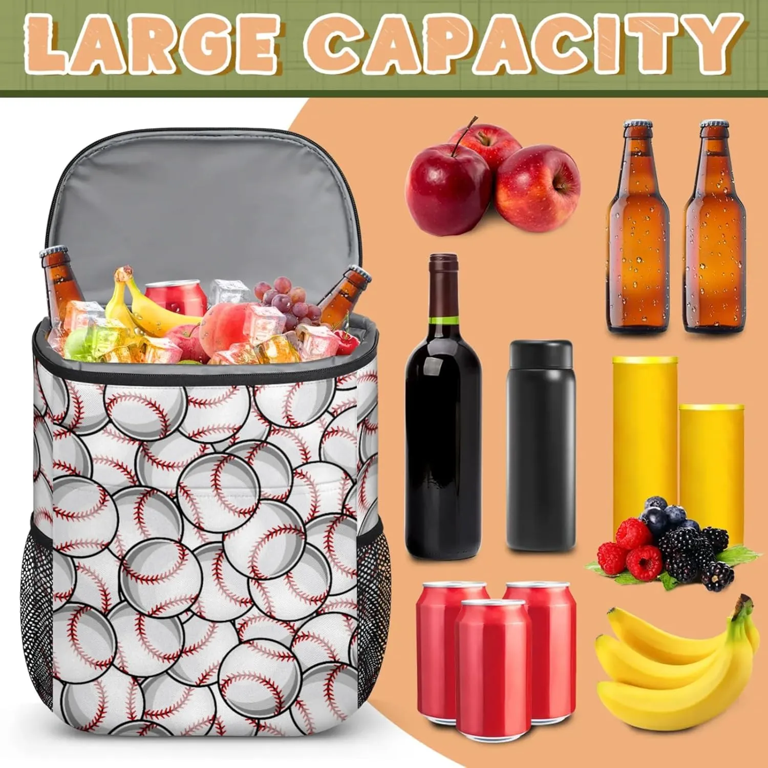 Cooler Backpack Insulated Leakproof Backpack Lightweight Ice Coolers Waterproof Cooler Bag Lunch Backpack for Camping Hiking Picnic for Men Women